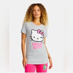 Sanrio Hello Kitty Gray and Pink Short Sleeve Tee